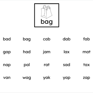 Orton-Gillingham Printable Phonics Lesson: CVC short /a/ Words